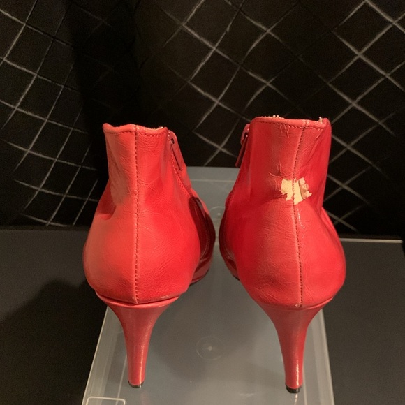 QUPID Women’s Pink Open Toed Ankle Bootie Heels - Picture 7 of 16